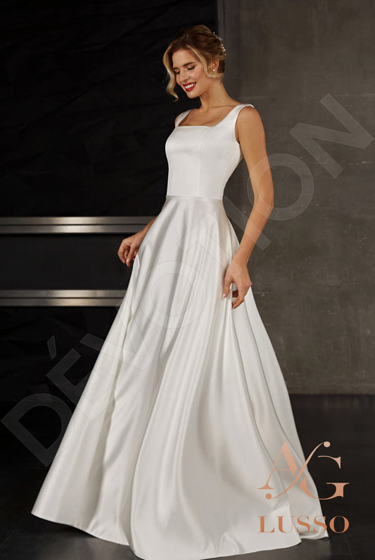 Dominique A-line Square Ivory Wedding dress