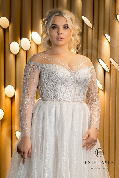 Alen Open back A-line Long sleeve Wedding Dress 6