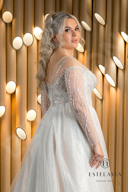 Alen Open back A-line Long sleeve Wedding Dress 5
