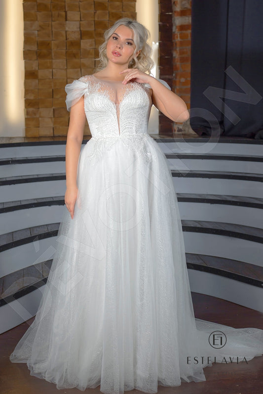 Fabiola A-line Illusion Milk Wedding dress