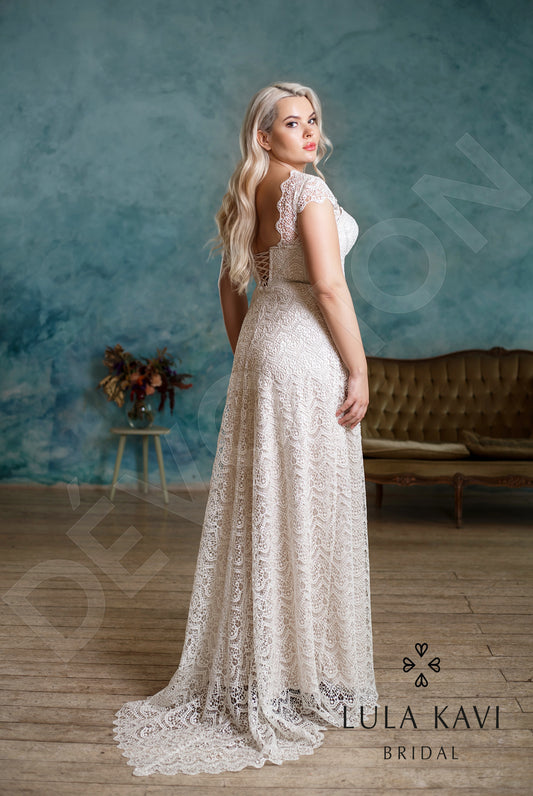 Sefora A-line Queen Anne Milk Wedding dress