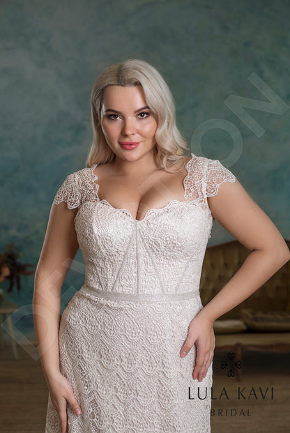 Sefora Open back A-line Short/ Cap sleeve Wedding Dress 8