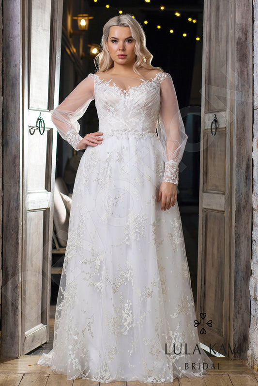 Veronika A-line Illusion Milk Wedding dress