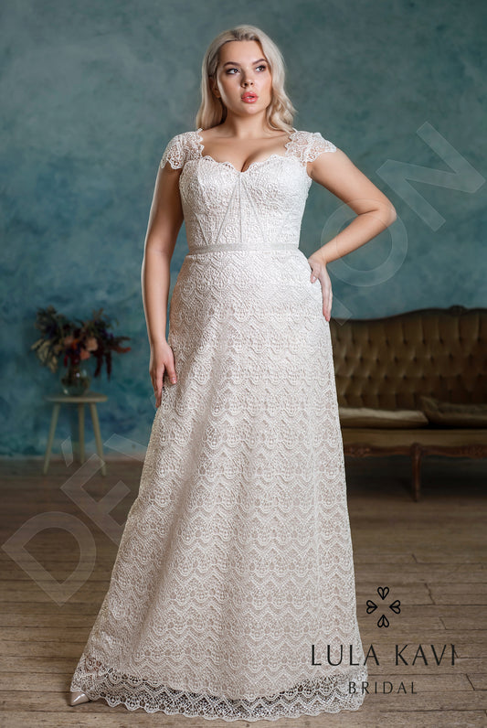 Sefora A-line Queen Anne Milk Wedding dress