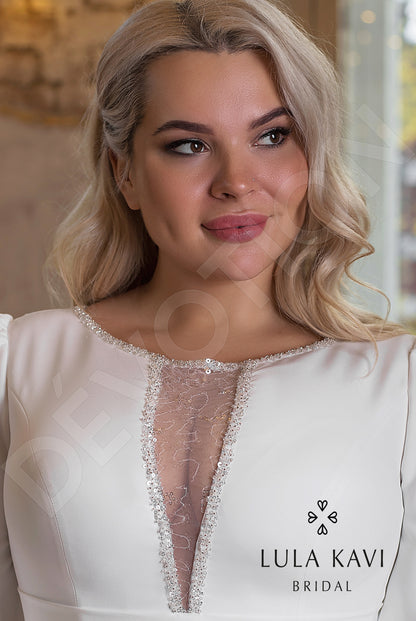 Rinne Full back A-line Long sleeve Wedding Dress 6
