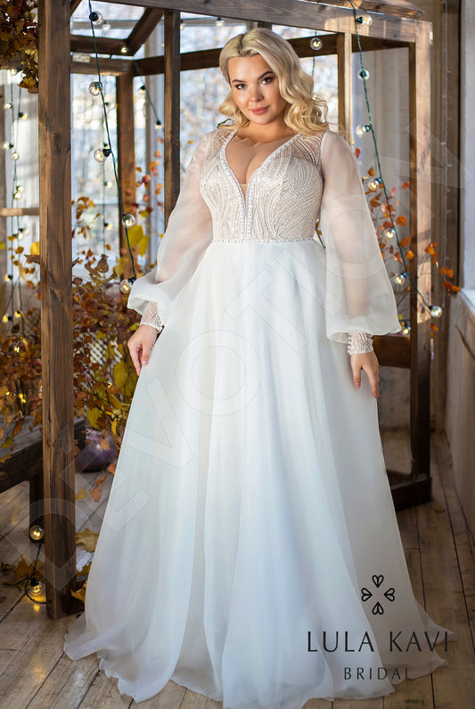 Ranya A-line Illusion Milk Wedding dress