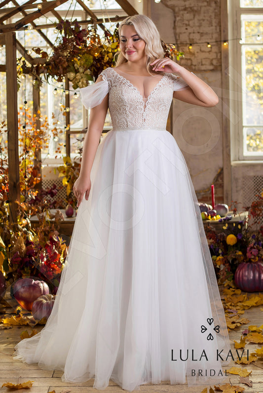 Zorika A-line Illusion Milk Cappuccino Wedding dress
