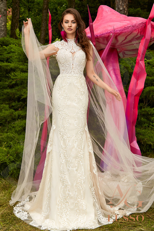 Birutte Trumpet/Mermaid Sweetheart Milk Nude Wedding dress