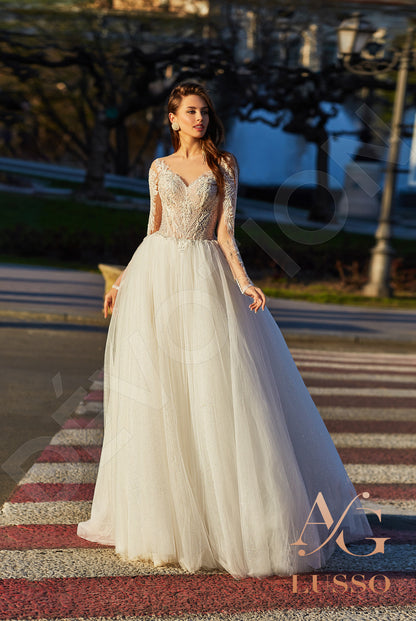 Lamissa Full back A-line Long sleeve Wedding Dress 5