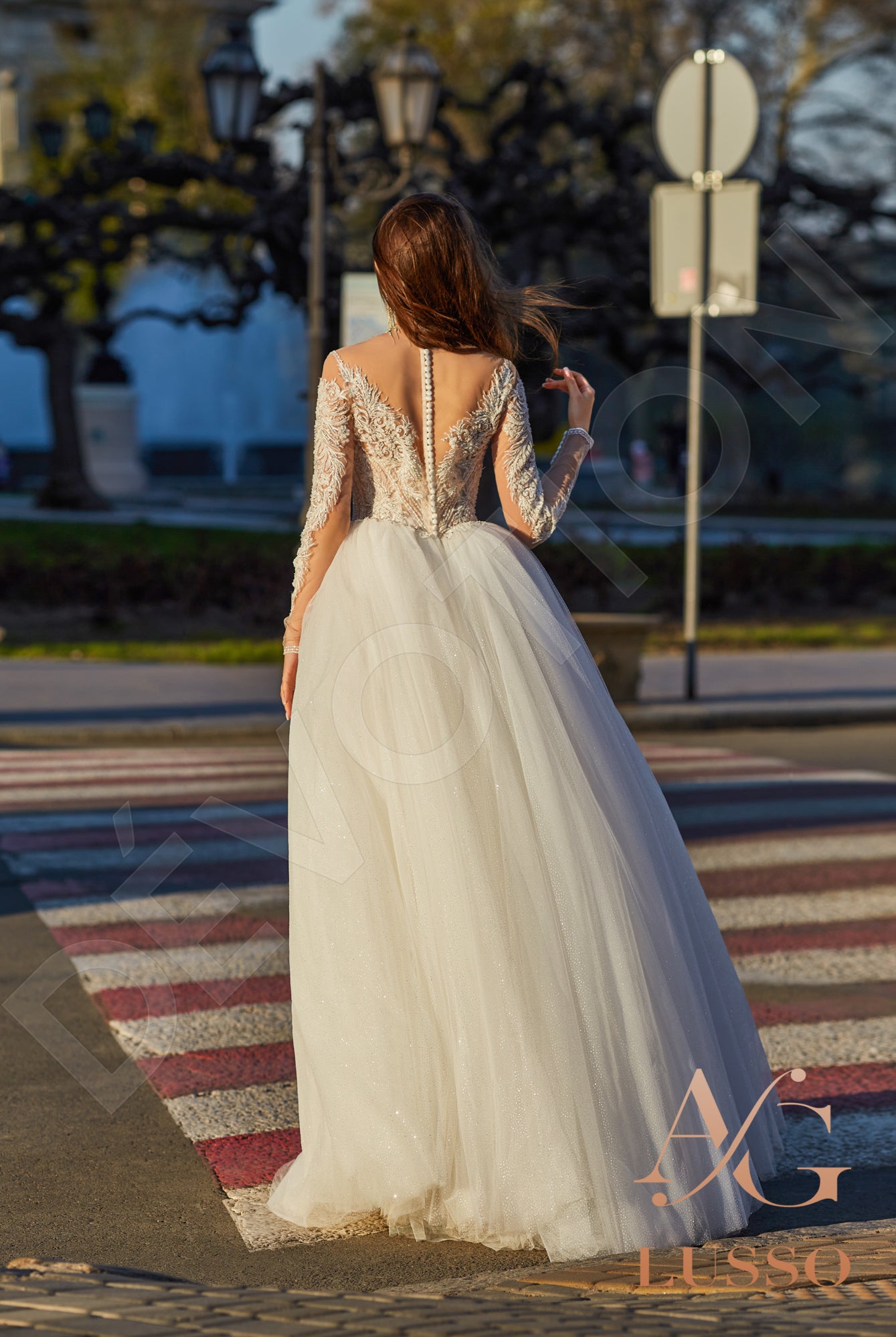 Lamissa A-line Illusion Champagne Wedding dress