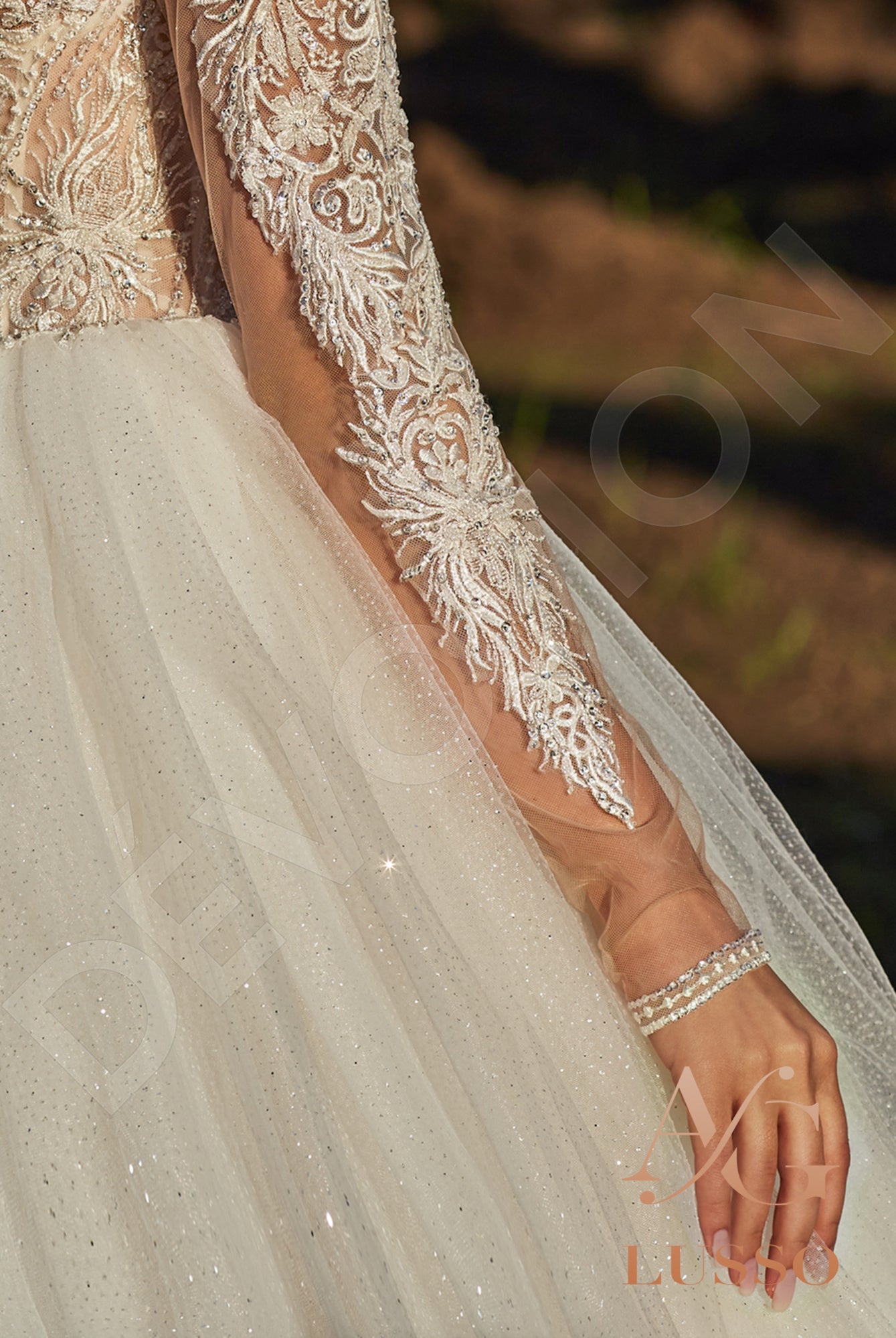 Lamissa A-line Illusion Champagne Wedding dress