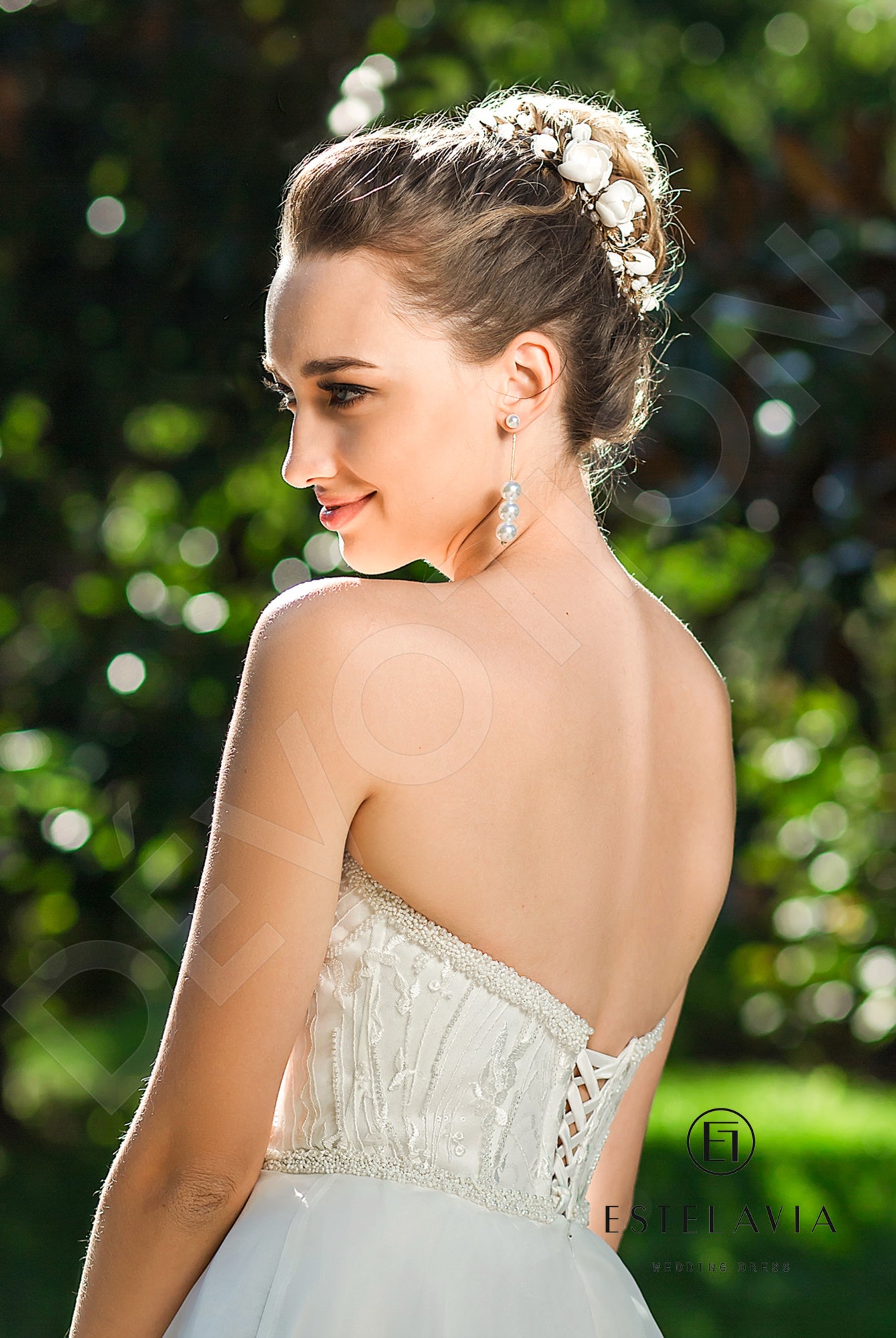 Adelina Open back A-line Straps Wedding Dress 7