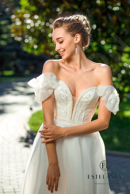 Adelina Open back A-line Straps Wedding Dress 2