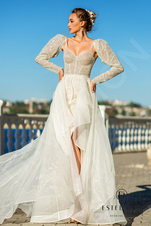Anika Trumpet/Mermaid Sweetheart Gold Milk Wedding dress