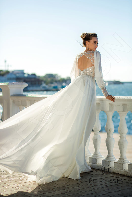 Cornelina A-line Illusion Milk Wedding dress