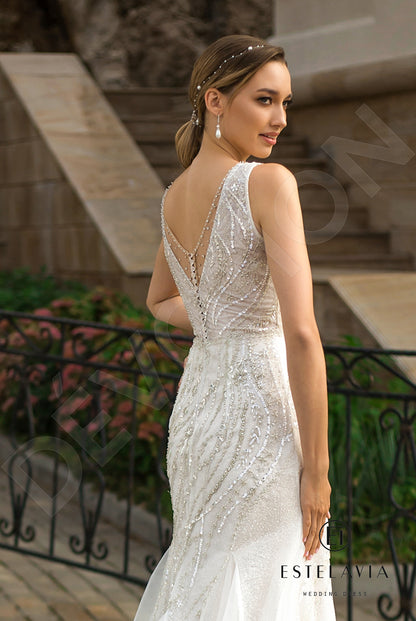Laurencia Open back Trumpet/Mermaid Sleeveless Wedding Dress 4