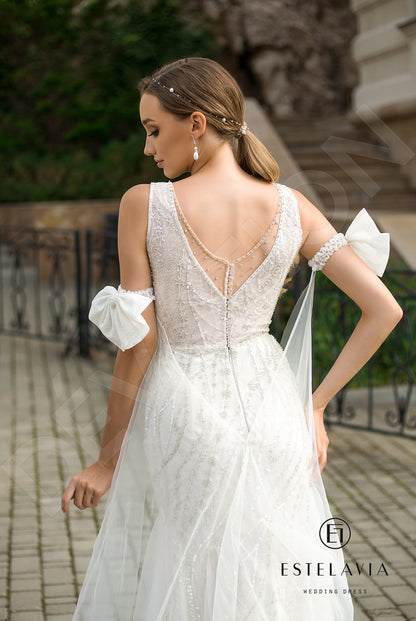 Laurencia Open back Trumpet/Mermaid Sleeveless Wedding Dress 3