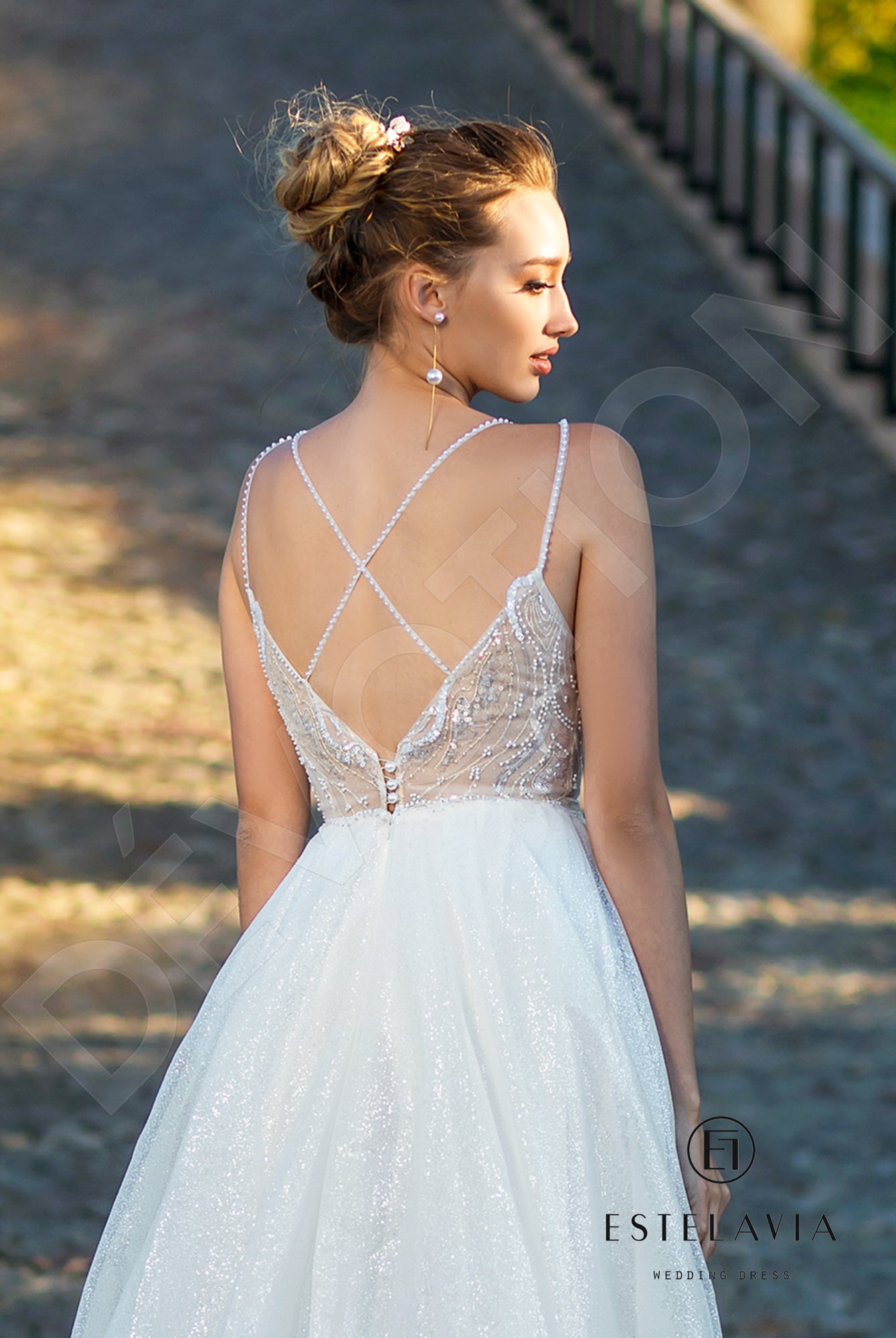 Marchella A-line V-neck Milk Cappuccino Wedding dress