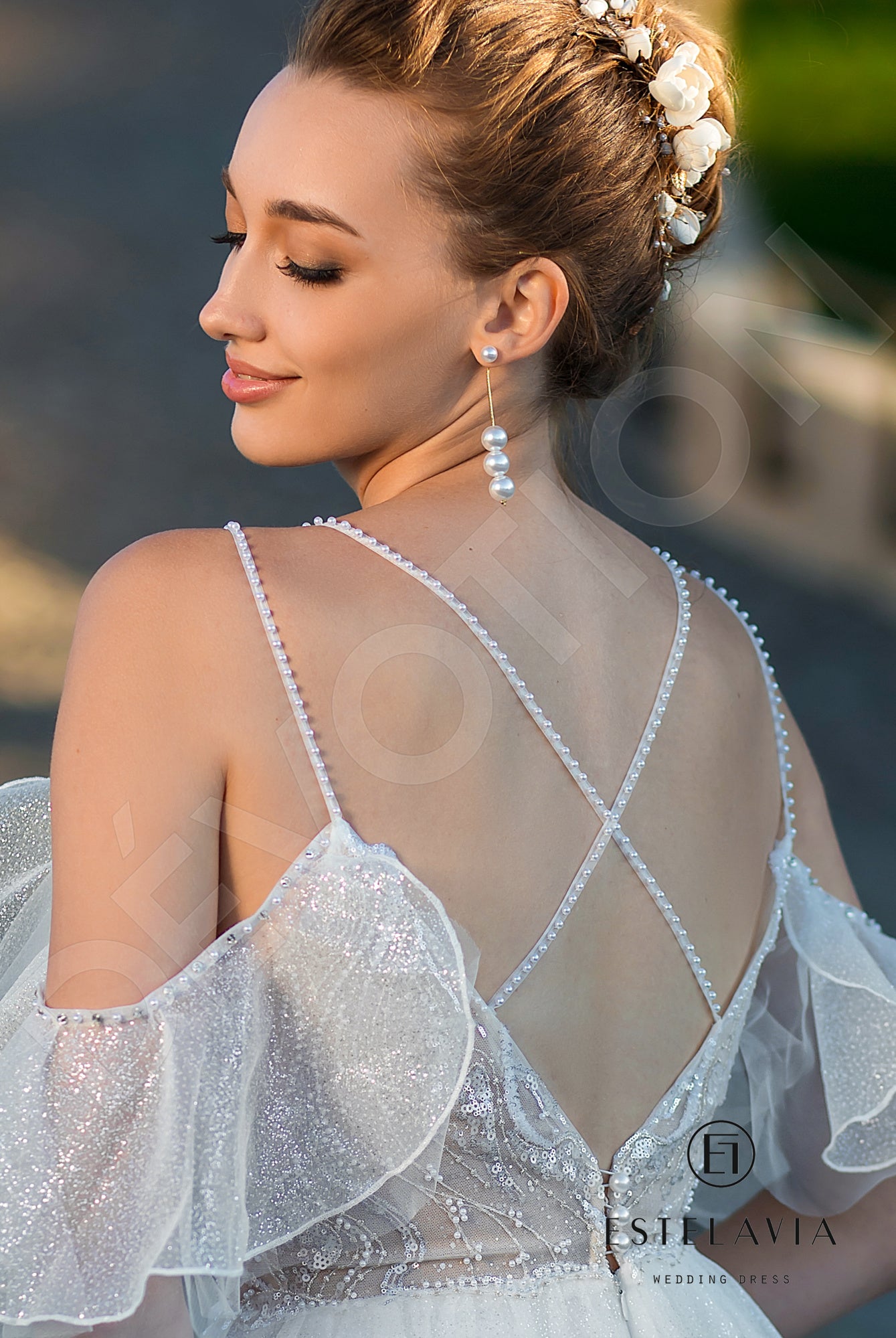 Marchella Open back A-line Straps Wedding Dress 7
