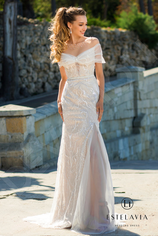 Mariana Trumpet/Mermaid Illusion Milk Cappuccino Wedding dress