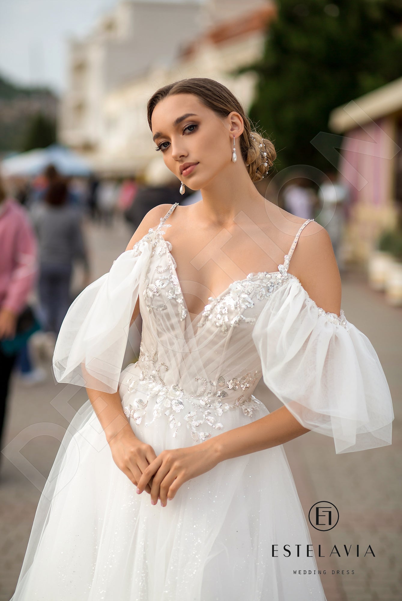 Nicolette A-line Sweetheart Milk Wedding dress