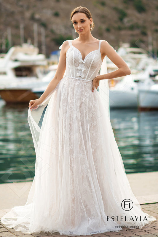 Ramola A-line Sweetheart Milk Cappuccino Wedding dress