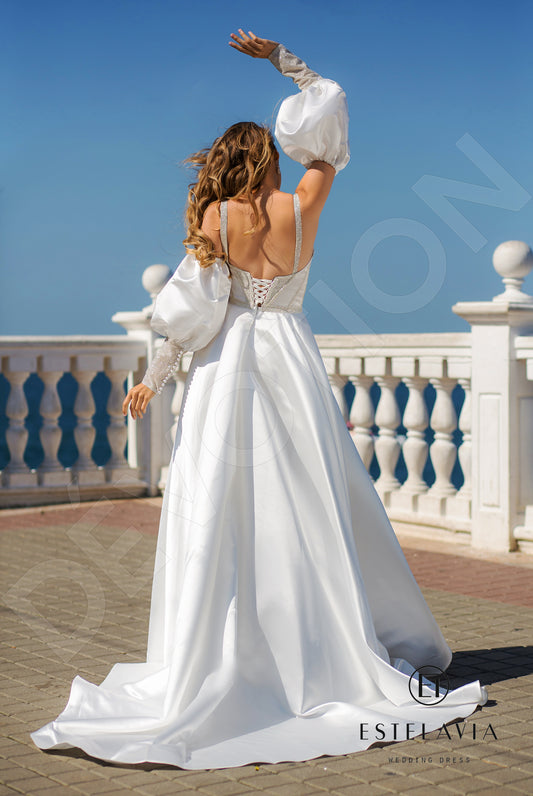 Simona A-line Sweetheart Milk Wedding dress