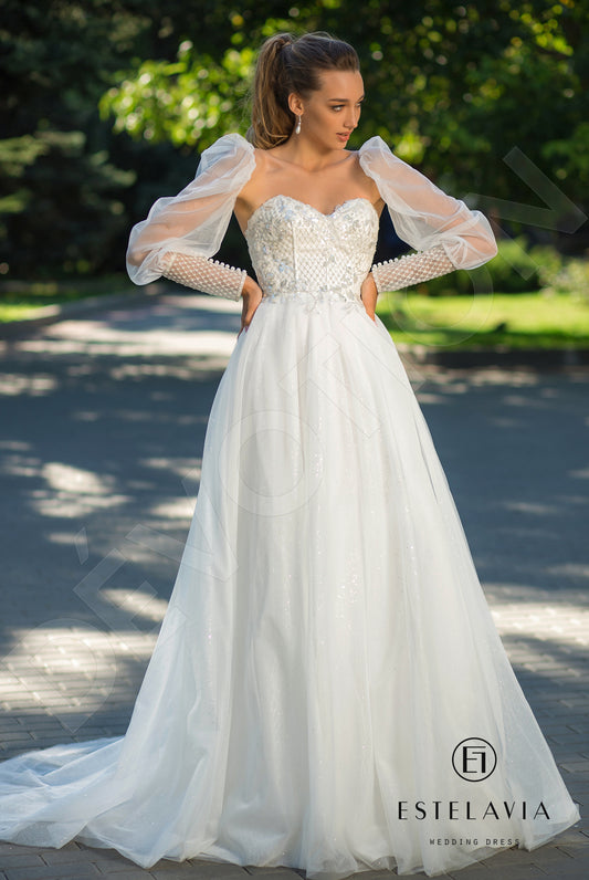 Zinovia A-line Sweetheart Milk Wedding dress