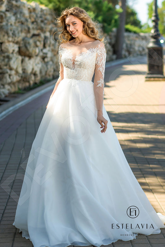 Otilia A-line Illusion Milk Cappuccino Wedding dress