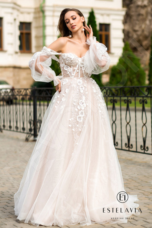 Lucrecine A-line Sweetheart Milk Cappuccino Wedding dress