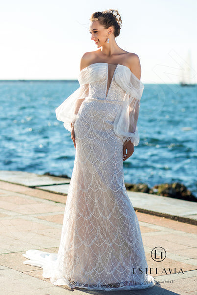 Monica tea length trumpet dress deals