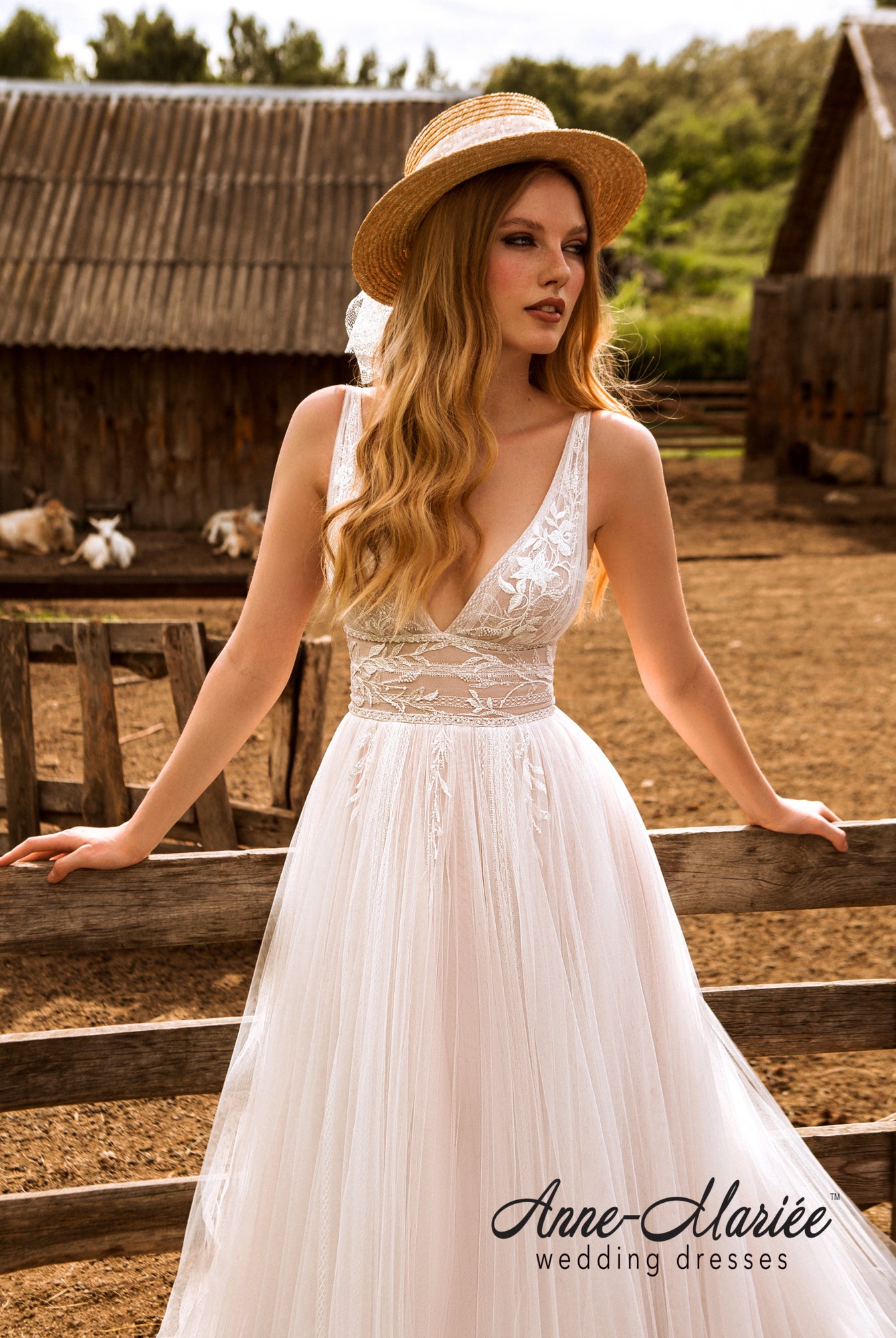 Madlene Open back A-line Straps Wedding Dress 2