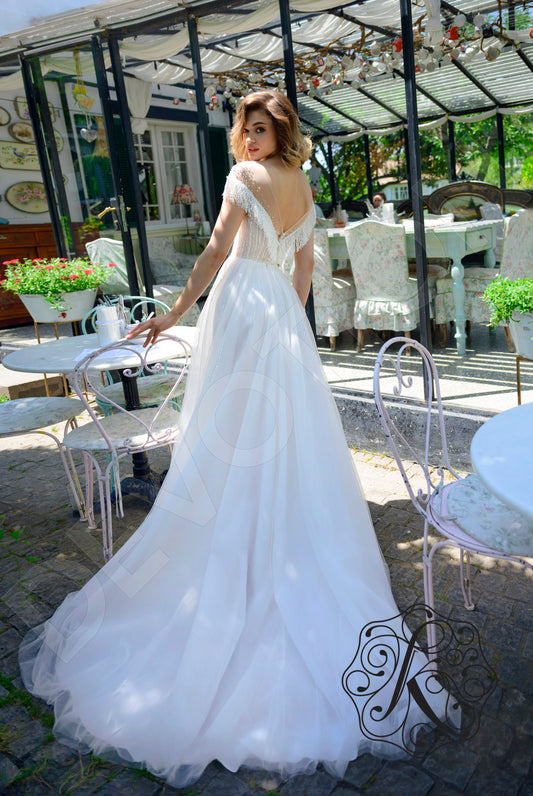 Lariel A-line Illusion Vanilla Wedding dress