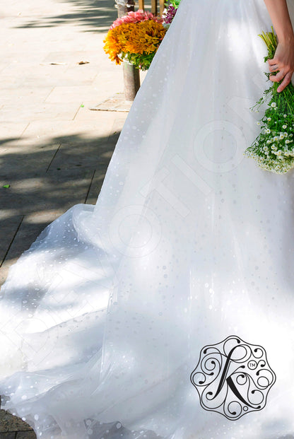 Margred Illusion back A-line Sleeveless Wedding Dress 4