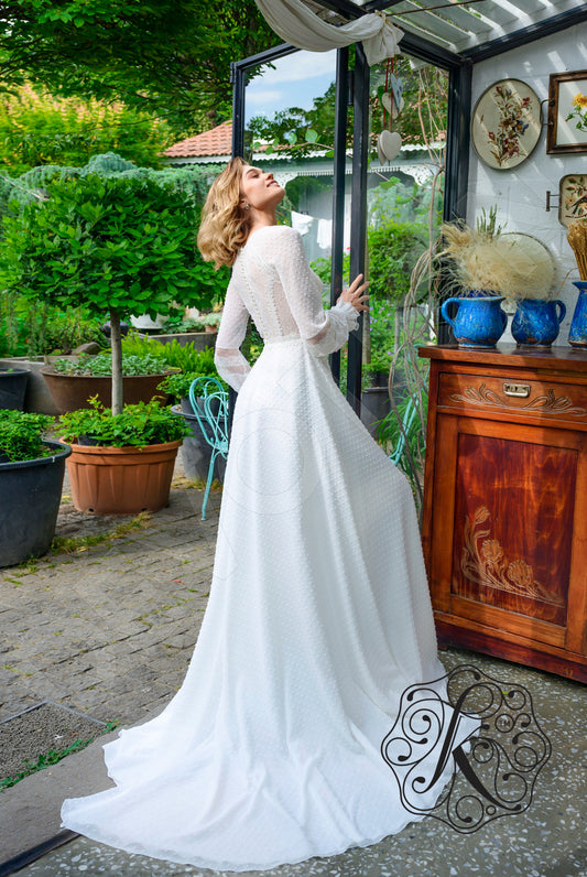 Minori A-line Scoop OffWhite Wedding dress