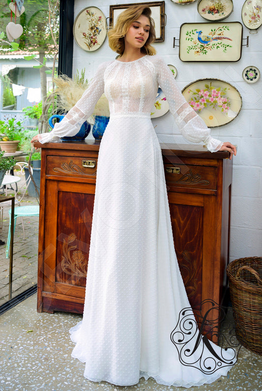 Minori A-line Scoop OffWhite Wedding dress
