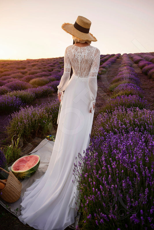 Aksia A-line V-neck OffWhite Wedding dress