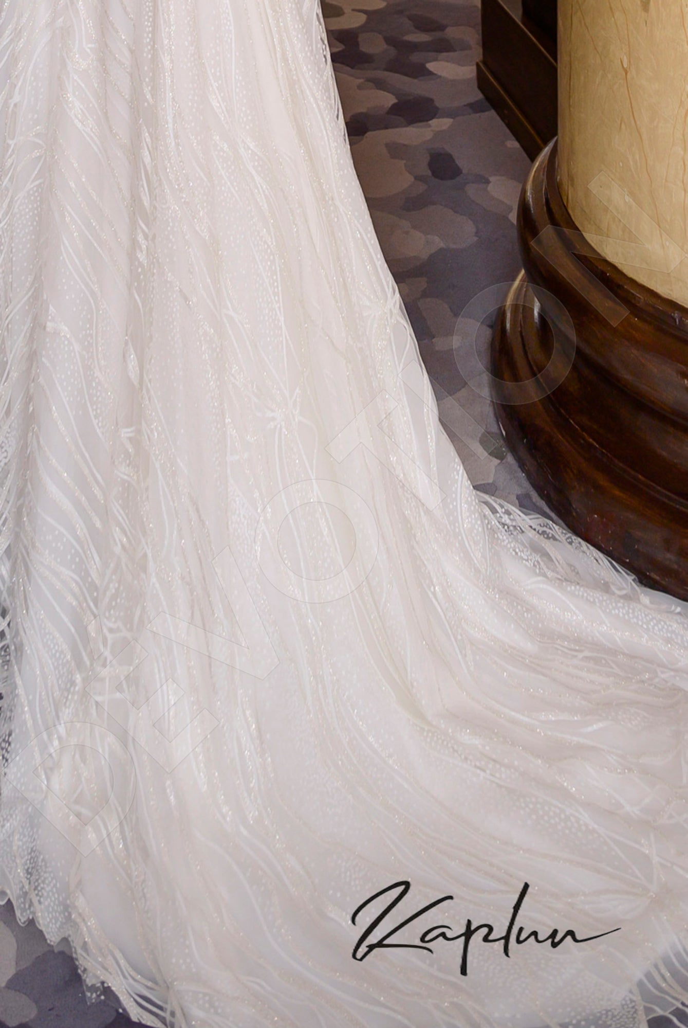 Shakira A-line Deep V-neck OffWhite Wedding dress
