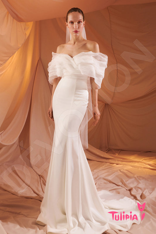 Allegra Trumpet/Mermaid Off-shoulder/Drop shoulders Milk Wedding dress