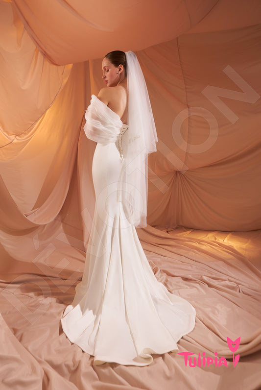 Allegra Trumpet/Mermaid Off-shoulder/Drop shoulders Milk Wedding dress