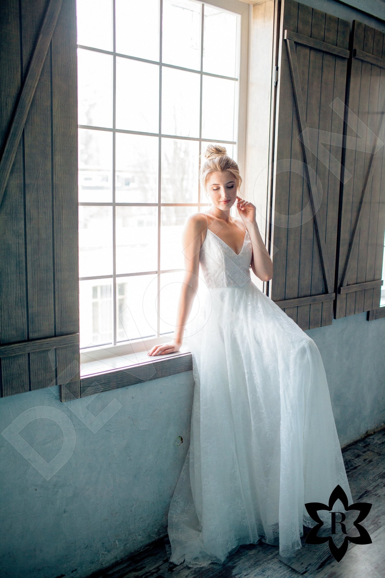 Camiela Open back A-line Straps Wedding Dress 8