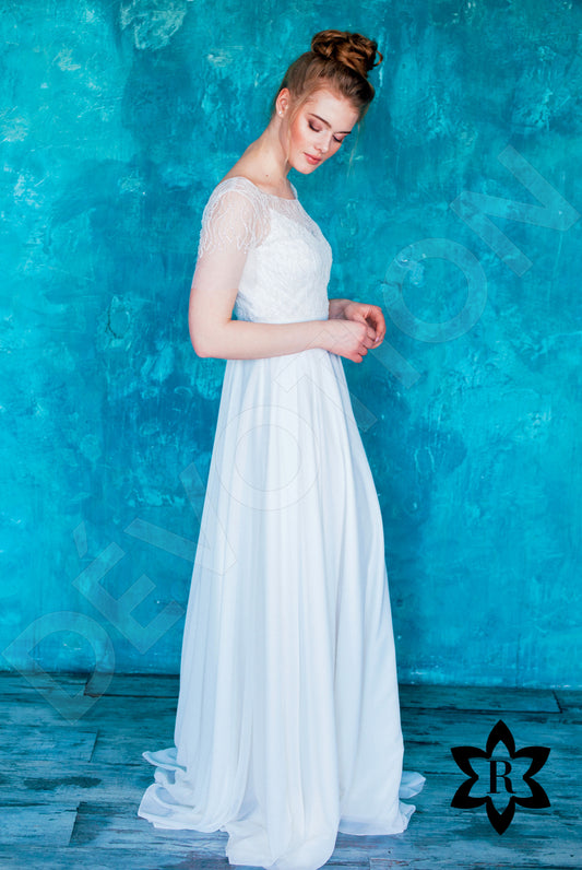 Erelima A-line Boat/Bateau Milk Wedding dress