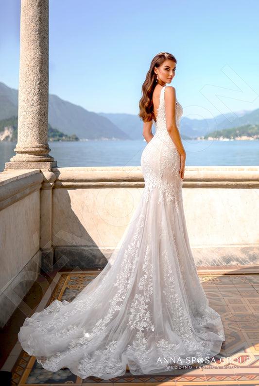 Eridan Trumpet/Mermaid Deep V-neck Milk Powder Wedding dress