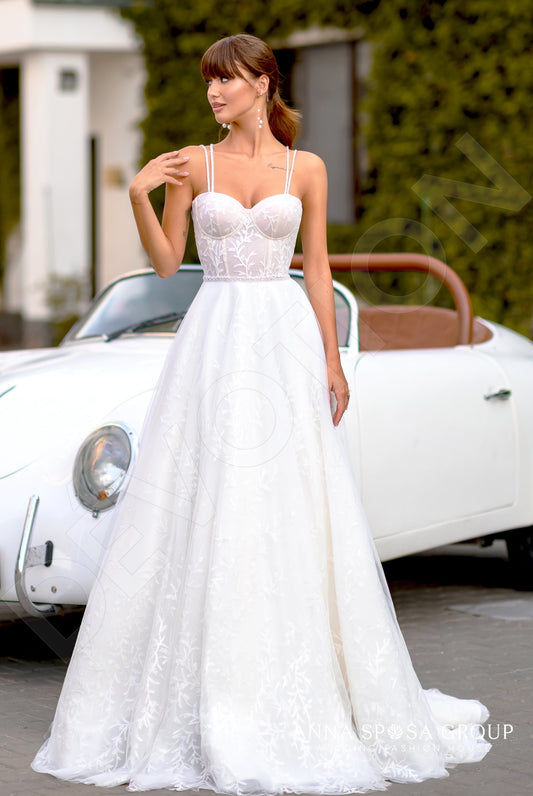Hrydzh A-line Sweetheart Milk Powder Wedding dress