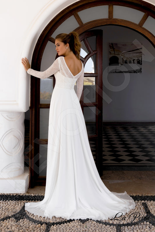 Anelma A-line V-neck Milk Wedding dress