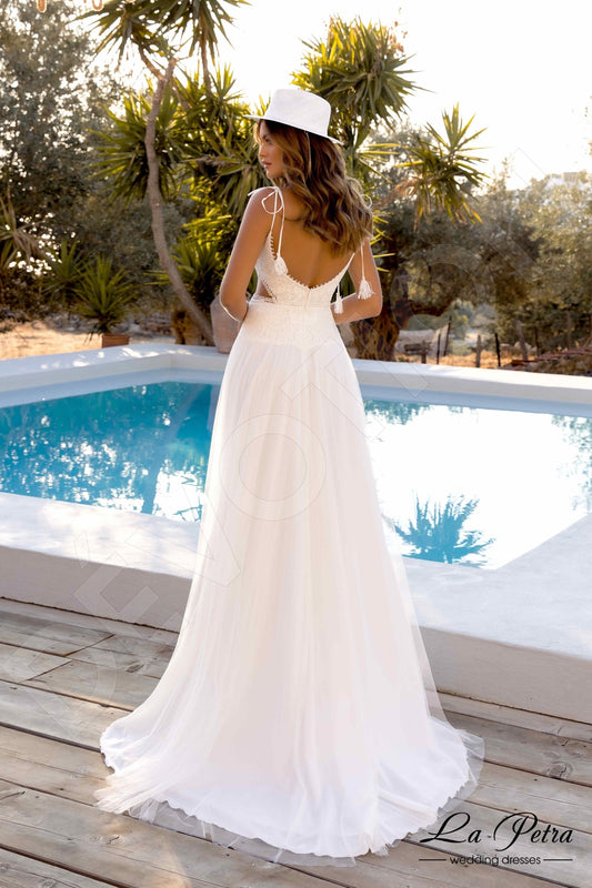 Vimala A-line V-neck Milk Wedding dress