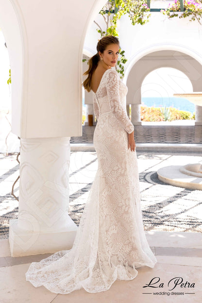 Zeri Open back Trumpet/Mermaid Long sleeve Wedding Dress 6