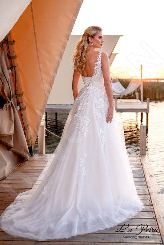 Kalei A-line V-neck Milk/Powder Wedding dress