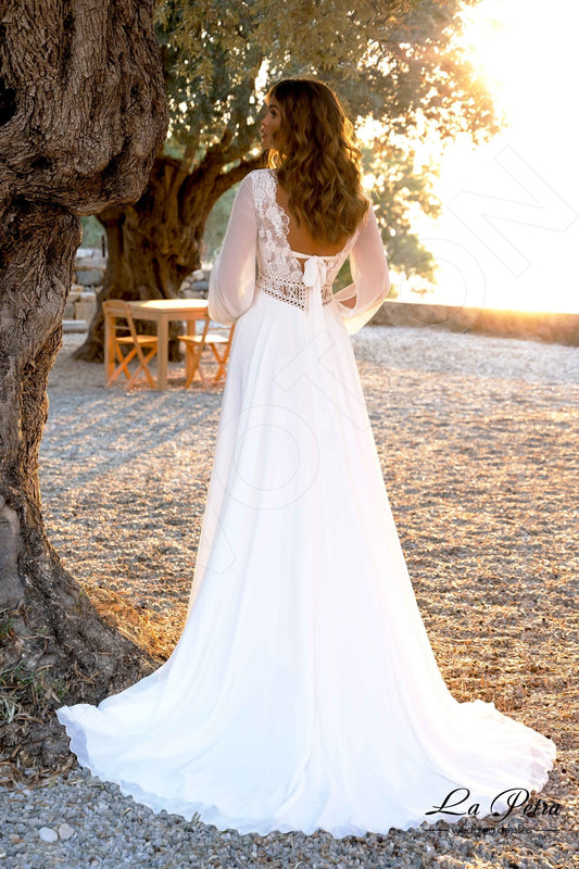Avani A-line V-neck Milk Wedding dress
