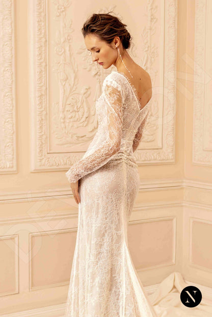 Amber Open back Trumpet/Mermaid Long sleeve Wedding Dress 4